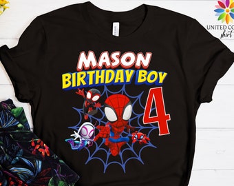 Custom Spidey Birthday Shirt, Spidey and His Amazing Friends Birthday Shirt, Spidey T-shirt, Toddler Birthday Tee, Superhero Birthday Shirt