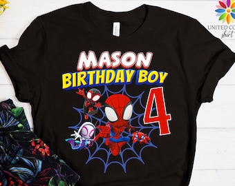 Custom Spidey Birthday Shirt, Spidey and His Amazing Friends Birthday Shirt, Spidey T-shirt, Toddler Birthday Tee, Superhero Birthday Shirt