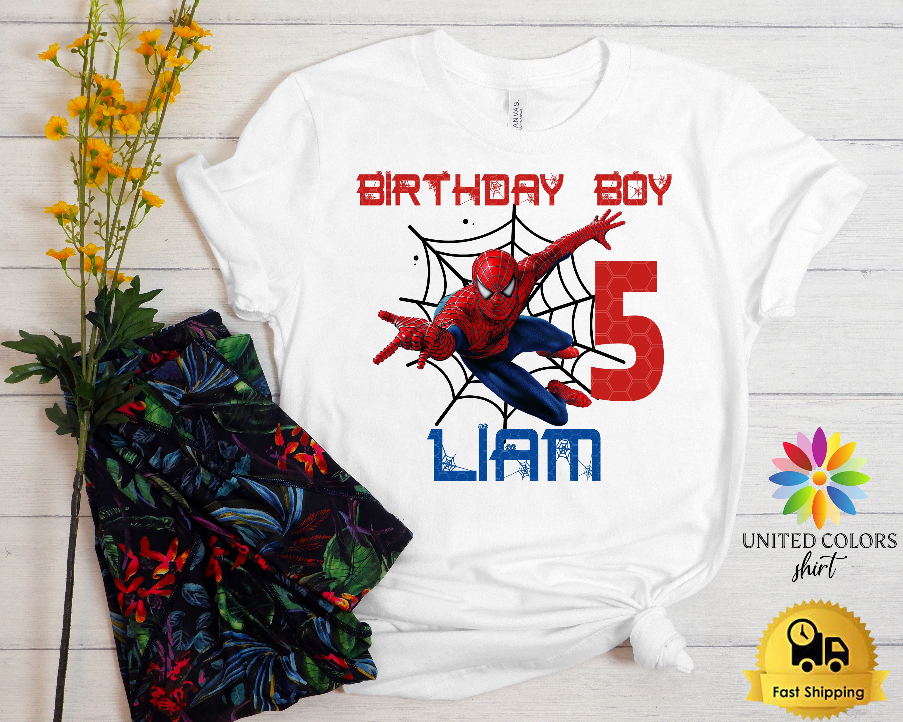 Discover Spiderman Shirt, Spiderman Birthday Shirts, Birthday Boy Shirt, Name Age Birthday TShirt, Superhero Birthday Shirt, Toddler Birthday Outfit