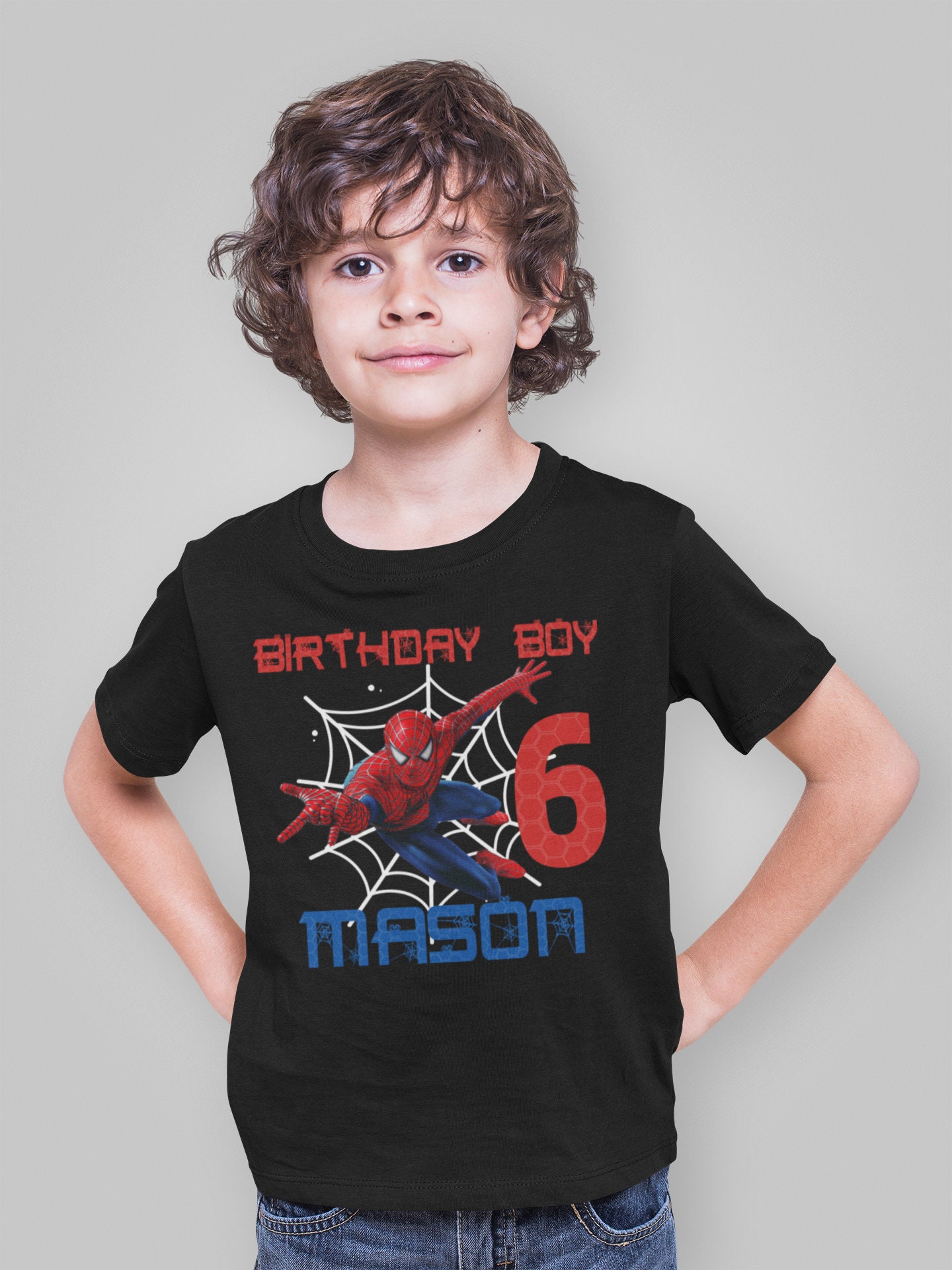 Discover Spiderman Shirt, Spiderman Birthday Shirts, Birthday Boy Shirt, Name Age Birthday TShirt, Superhero Birthday Shirt, Toddler Birthday Outfit