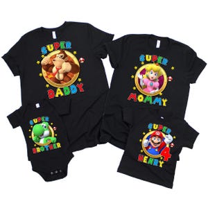 Super Mario Birthday Shirt, Super Mario Shirt, Mario Birthday Party T-Shirt, Personalized Mario Family shirt, Customized Mario Birthday Tee