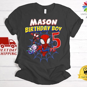Custom Spidey Birthday Shirt, Spidey and His Amazing Friends Birthday Shirt, Spidey T-shirt, Toddler Birthday Tee, Superhero Birthday Shirt