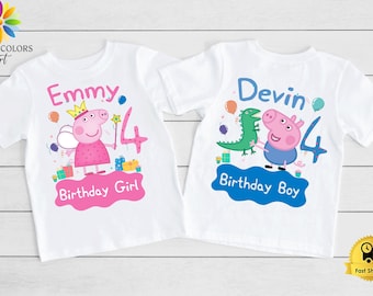 Camisetas personalizadas de aniversário para a família de porquinhos
