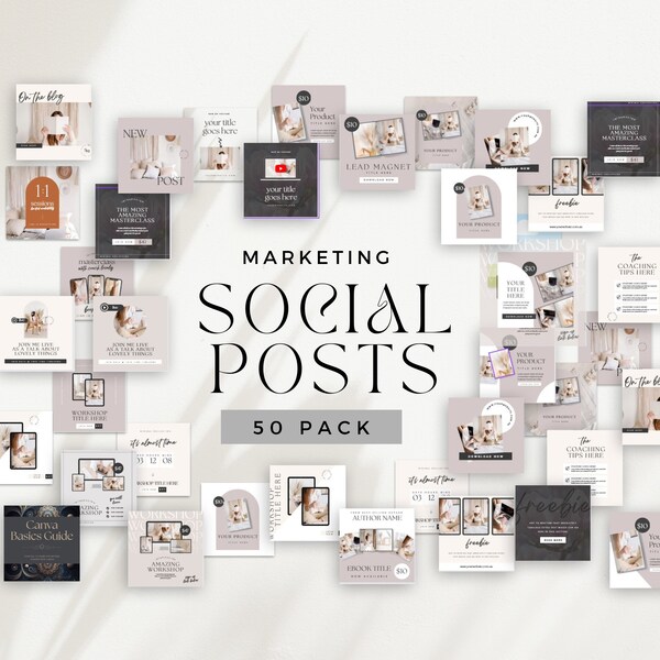 Social media post templates, Instagram mockup, Engagement posts,  canva template, Facebook Feed Posts, Pinterest Pin Mockups, Canva Editable