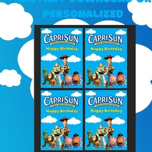 Toy Story Caprisun Digital Label Downloads, Toy Story Theme Label, Juice Label, Digital File, Printable File, Personalized Instant Download