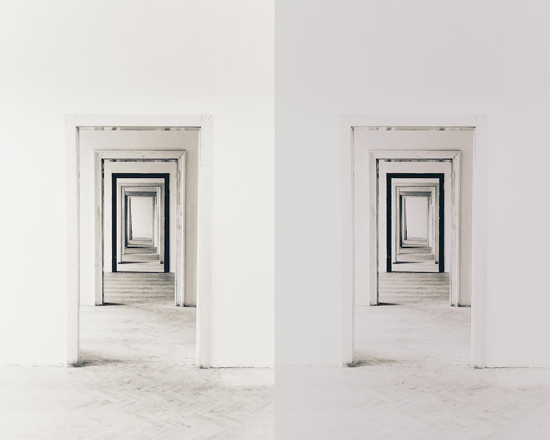 Puede incluir: Un pasillo blanco con una serie de puertas blancas que conducen a una habitaci&oacute;n blanca. Las puertas est&aacute;n todas abiertas y la habitaci&oacute;n est&aacute; vac&iacute;a.