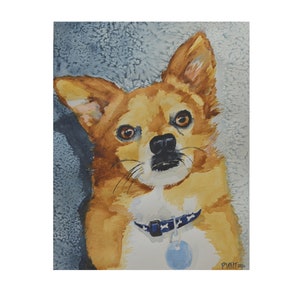 brown chihuahua art print, pet portrait, watercolor painting, gift for dog lover