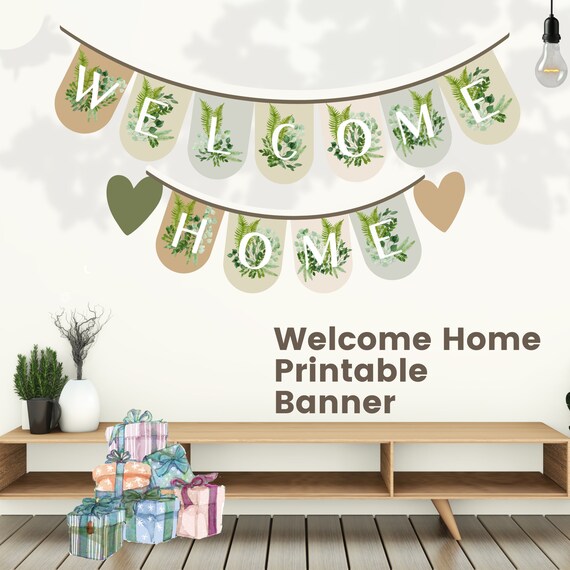 Home Baby Banner Printable Celebration Bunting Etsy