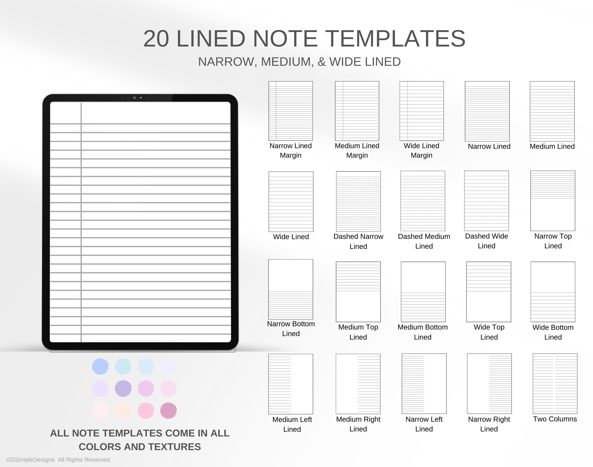 Digital Note Templates Digital Note Paper Note Taking Etsy