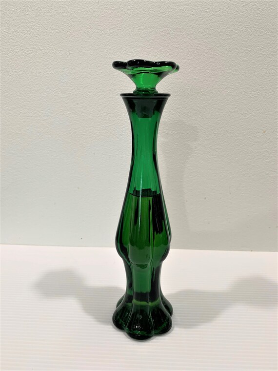 Vintage Avon Emerald Bud Vase Cologne Glass Decanter 1970s Etsy