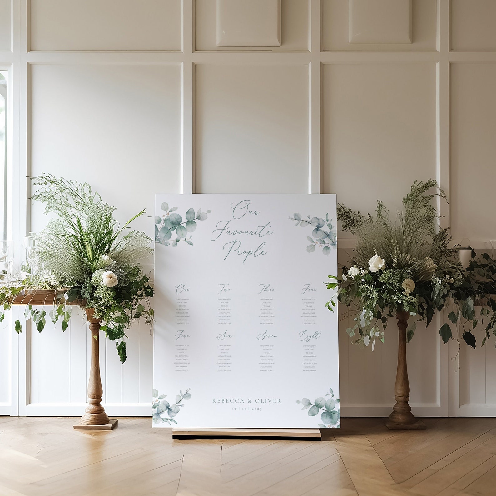 Eucalyptus Table Plan Editable Table Plan, Digital Download Wedding ...