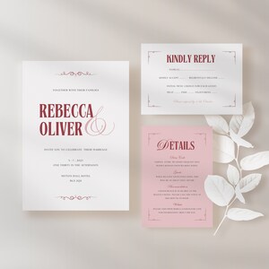 Romantic Script Wedding Invitation Template | Digital Download Invitation | Editable Template Wedding Invitation