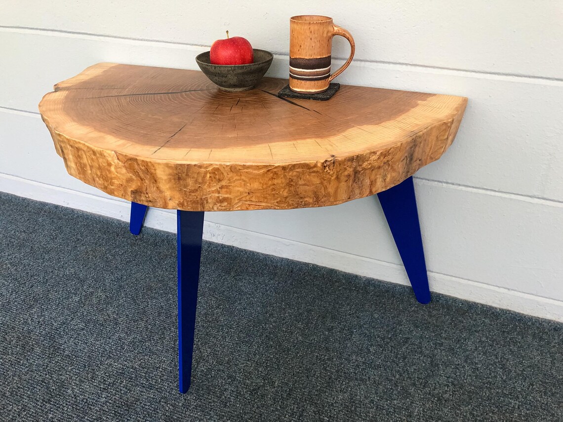 Half Round Coffee Table, Live Edge Coffee Table, Modern Coffee Table - Etsy