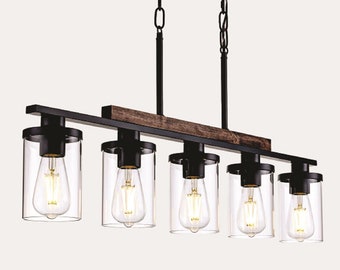 Kitchen Light Fixture Wood - Etsy