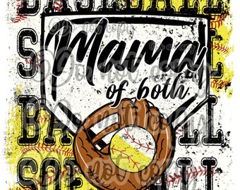 Baseball softball mama of both high resolution PNG digital design bundle sublimation & more. Stacked distressed threads glove mitt home