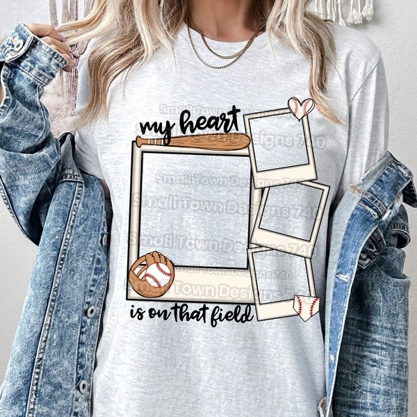 Baseball - My Heart is on that field - High Resolution PNG digital file - Sublimation & DTF - add your own photos - blank template -