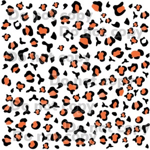 Digital paper, cheetah, black, orange PNG, high resolution digital file with transparent background sublimation DTF screen