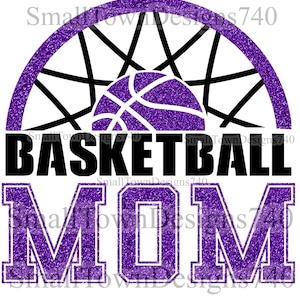 Basketball Mom Purple glitter sparkly high resolution PNG digital design sublimation DTF