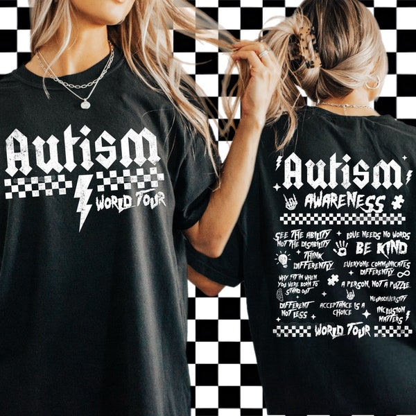 Autism World Tour - Original Artist  - Autism Awareness high resolution PNG digital design - distressed - DTF