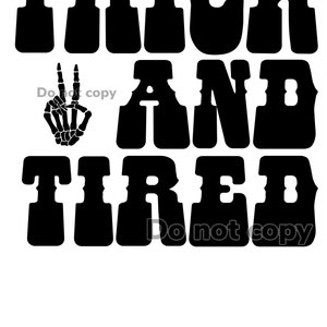 Thick and tired groovy retro high resolution PNG digital file bundle - 2 PNG files with transparent background. Mom club dropout sublimation