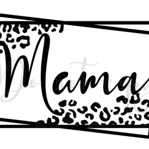 Mama cheetah boxy high resolution PNG digital file bundle transparent background TWO images with coordinating digital paper cheetah black