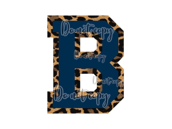 B Navy Blue With Cheetah Background Collegiate Freshman B Navy Blue With Cheetah Background Collegiate Freshman