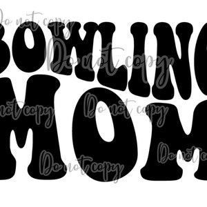 Bowling mom abstract wavy retro high resolution png digital design sublimation dtf