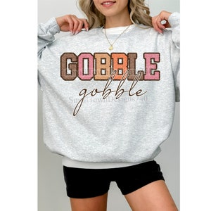 Gobble Faux Embroidery Chenille - high resolution PNG digital files (2 different designs) works for sublimation & DTF