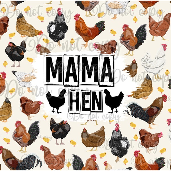 Mama hen sublimation tumbler 20oz skinny high resolution PNG digital design hen rooster chicken coop country