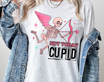 Nicht heute Cupid - hochauflösende PNG digitales Design - Skelett - ideal für Sublimation & DTF - Valentinstag