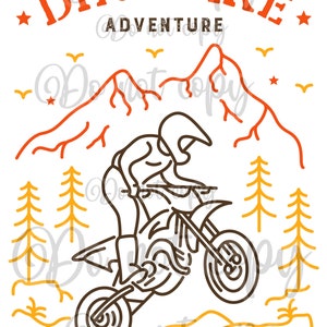 Dirt bike-äventyr med hög upplösning, PNG, digital design, sublimering, DTF och mer, konturering, retroberg