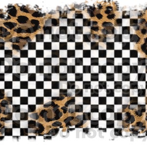 Checkered racing flag distressed patch with cheetah high resolution PNG digital design with transparent background