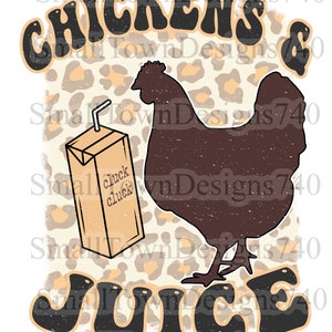 Chickens and Juice high resolution PNG distressed lightly