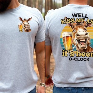 Kiss My Donkey - Beer O'clock - digitale ontwerpbundel met hoge resolutie PNG - twee bestanden met transparante achtergrond voor sublimatie en DTF