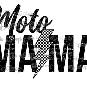 Moto mama high resolution PNG digital design sublimation DTF and more lightening checkered distressed