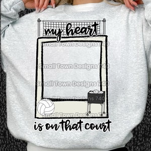 Volleyball - My Heart is on that court - High Resolution PNG digital file - Sublimation & DTF - add your own photo - blank template -