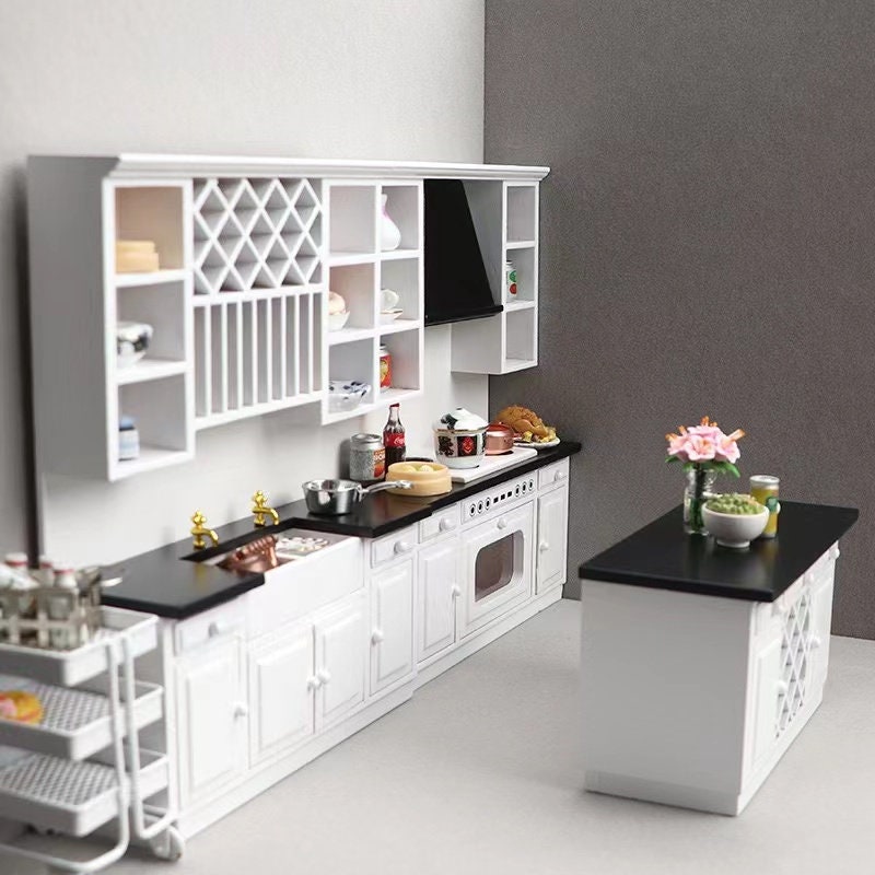 112 Doll House Miniature Kitchen Furniture Set of 3barbie Etsy