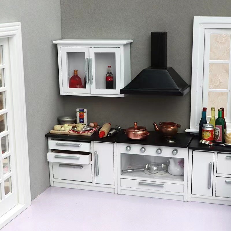 112 Wooden Doll House Miniature Kitchen Furniture Set of Etsy
