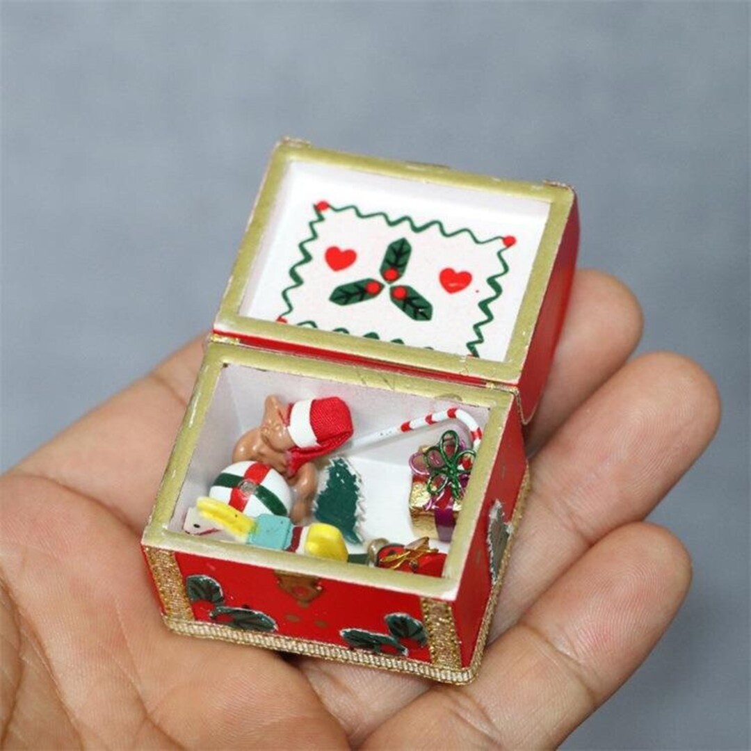 112 Doll House Miniature Christmas Gift Box/casedoll House Etsy