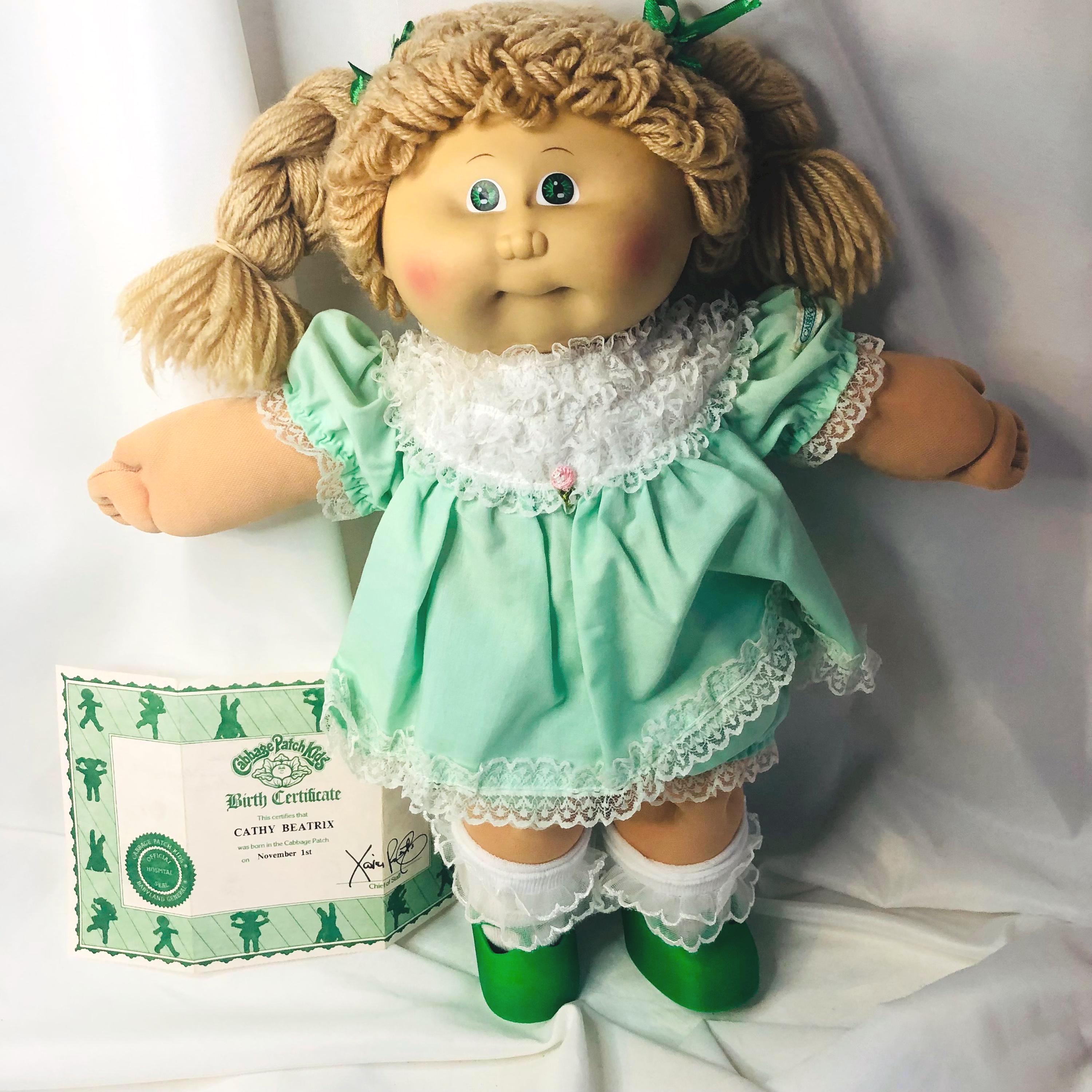 green emerald velvet dress CPW0968-Green Satin Dress Cabbage Patch Kids main image 0