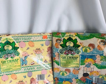 Vintage 1980s Cabbage Patch Kids Gift Wrap: Sealed Collectible Sheets