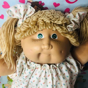 Vintage Cabbage Patch Kid-docka från 1980-talet – HM2 OK Factory, gröna ögon