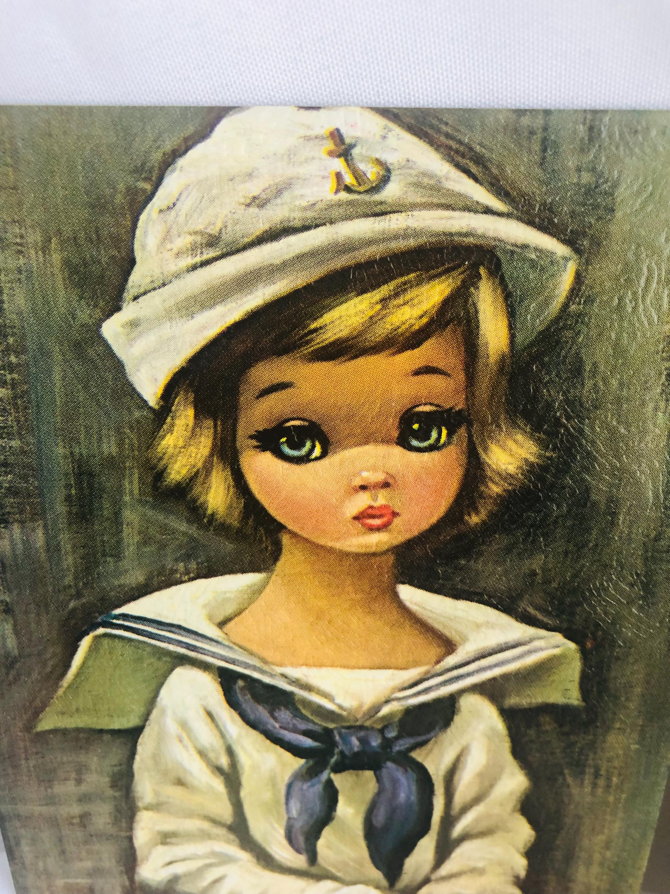 Vintage Eden Big Eye Girl Prints – Sailor, Harlequin Mid-century 
