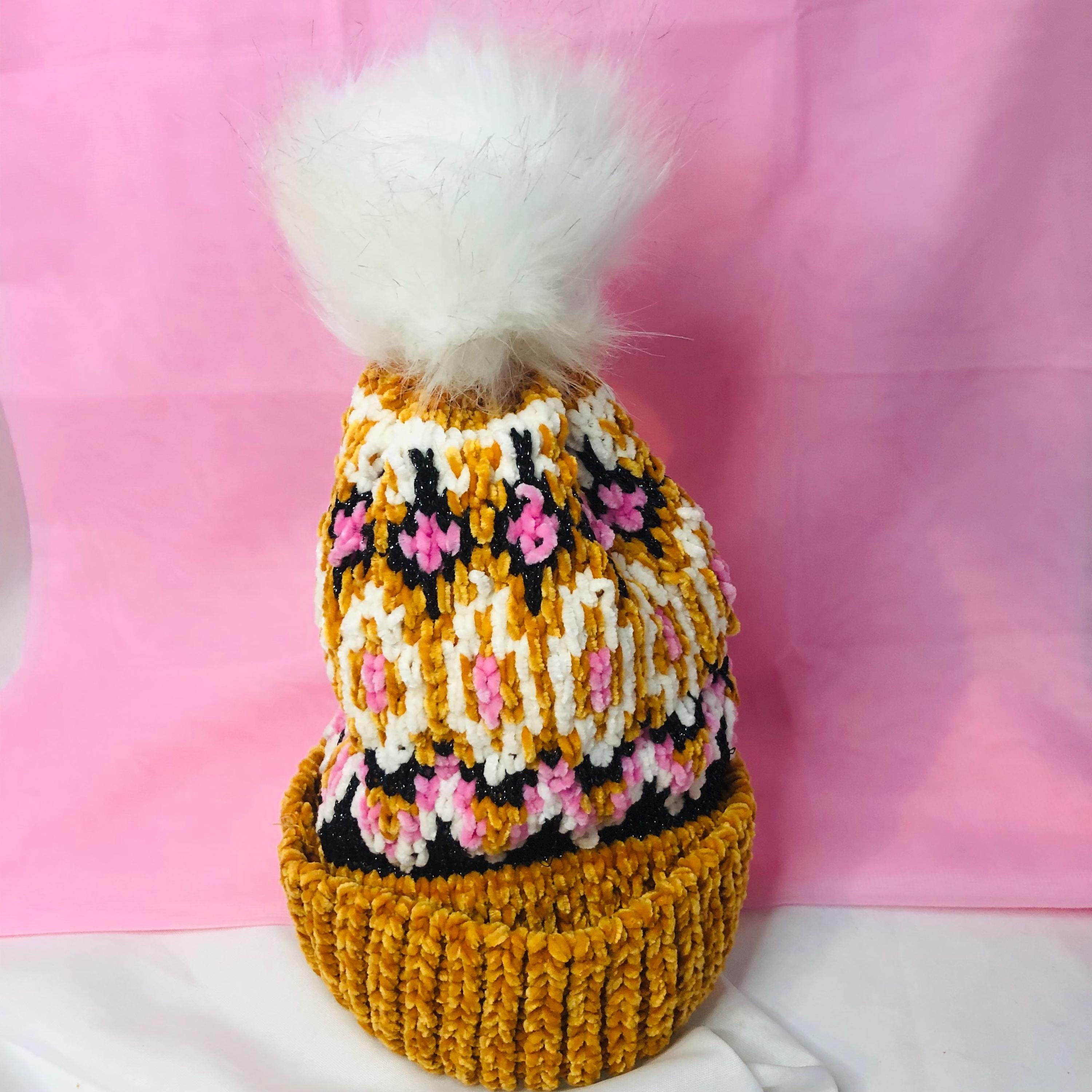 Free People Chenille Knit Pom Beanie – Fair Isle Winter Hat  display picture 2