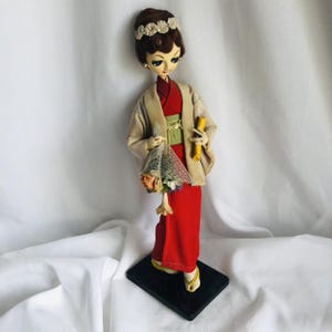 Vintage Japanese Geisha Doll: 15&quot; Kimono Figurine, Asian Decor