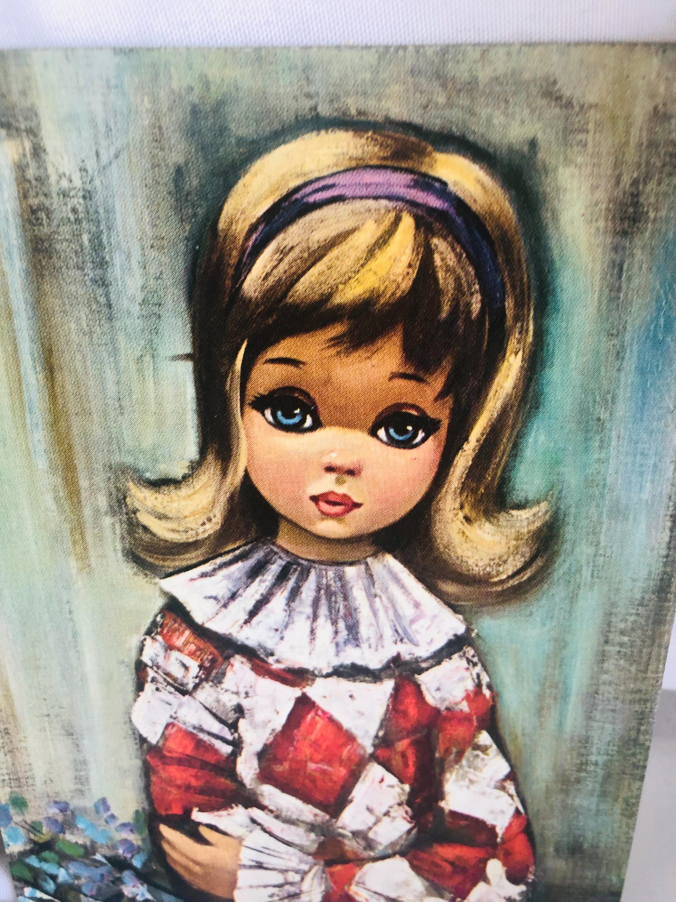 Vintage Eden Big Eye Girl Prints – Sailor, Harlequin Mid-century 