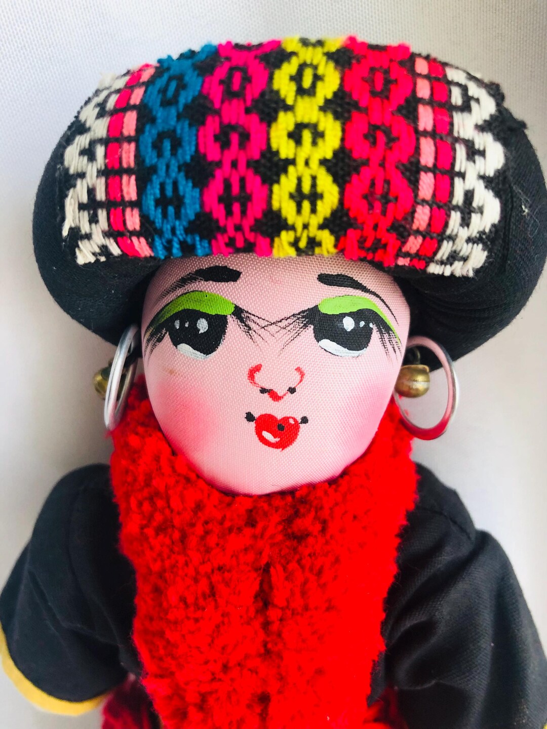Vintage Guatemalan Folk Art Cloth Doll – Handmade Textile Doll With ...