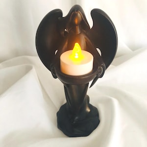 Vintage Bronze Angel Tealight Holder: PartyLite Collectible Home Decor