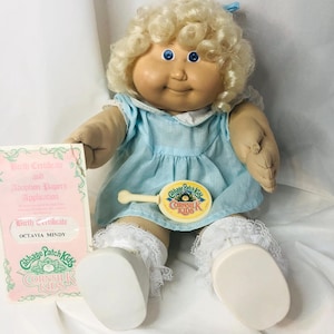 1986 Cabbage Patch Kid Doll – Blonde Cornsilk Hair, Blue Eyes, OK Factory HM #15