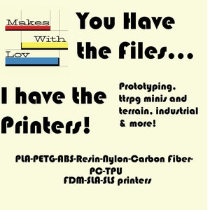 Custom 3D printing Service: FDM SLA & SLS, Rapid Prototyping, Cosplay, Tabletop Gaming and more! Send stl files and print!